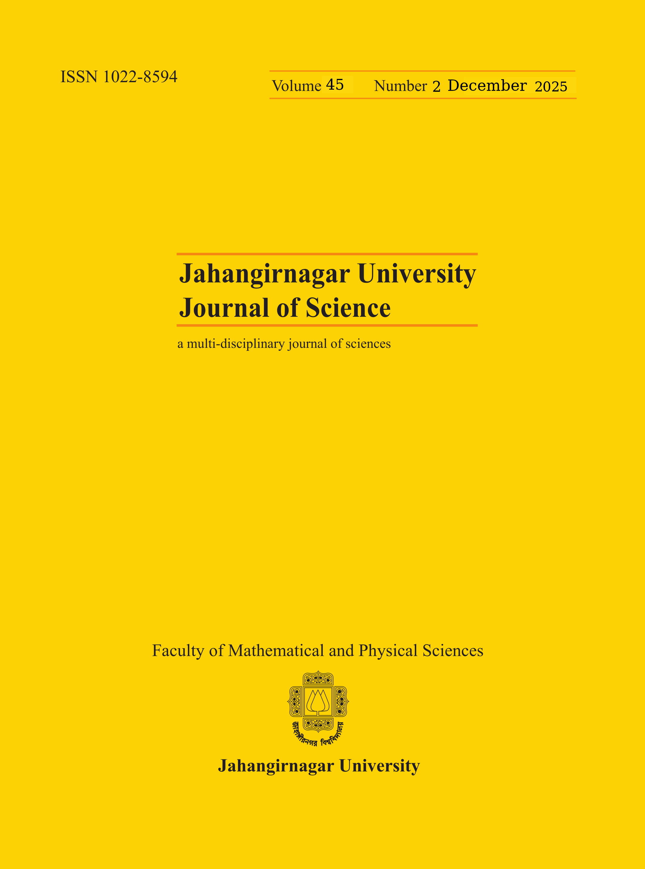 					View Vol. 45 No. 2 (2025): Jahangirnagar University Journal of Science
				
