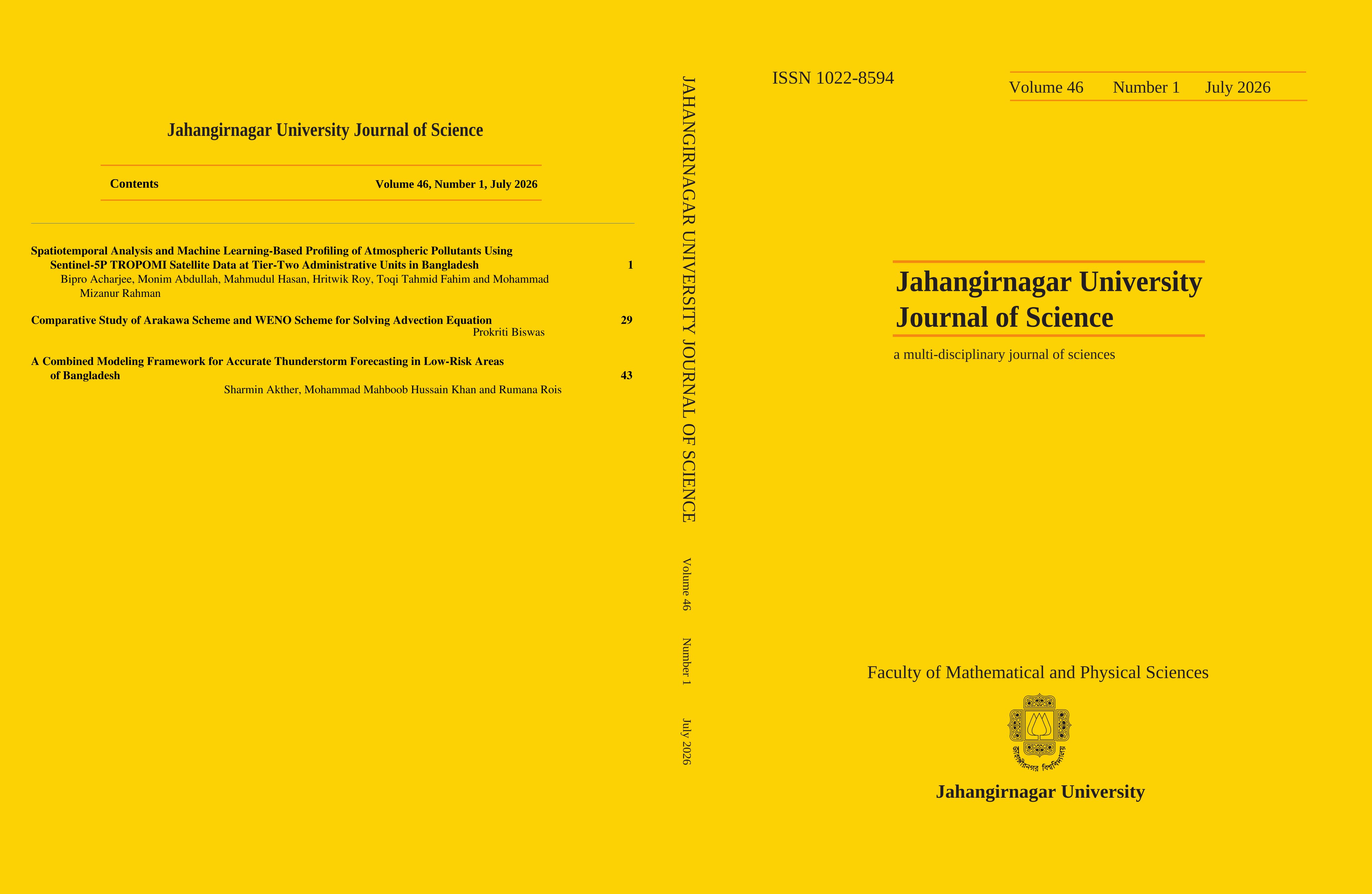 					View Vol. 46 No. 1 (2026): Jahangirnagar University Journal of Science
				